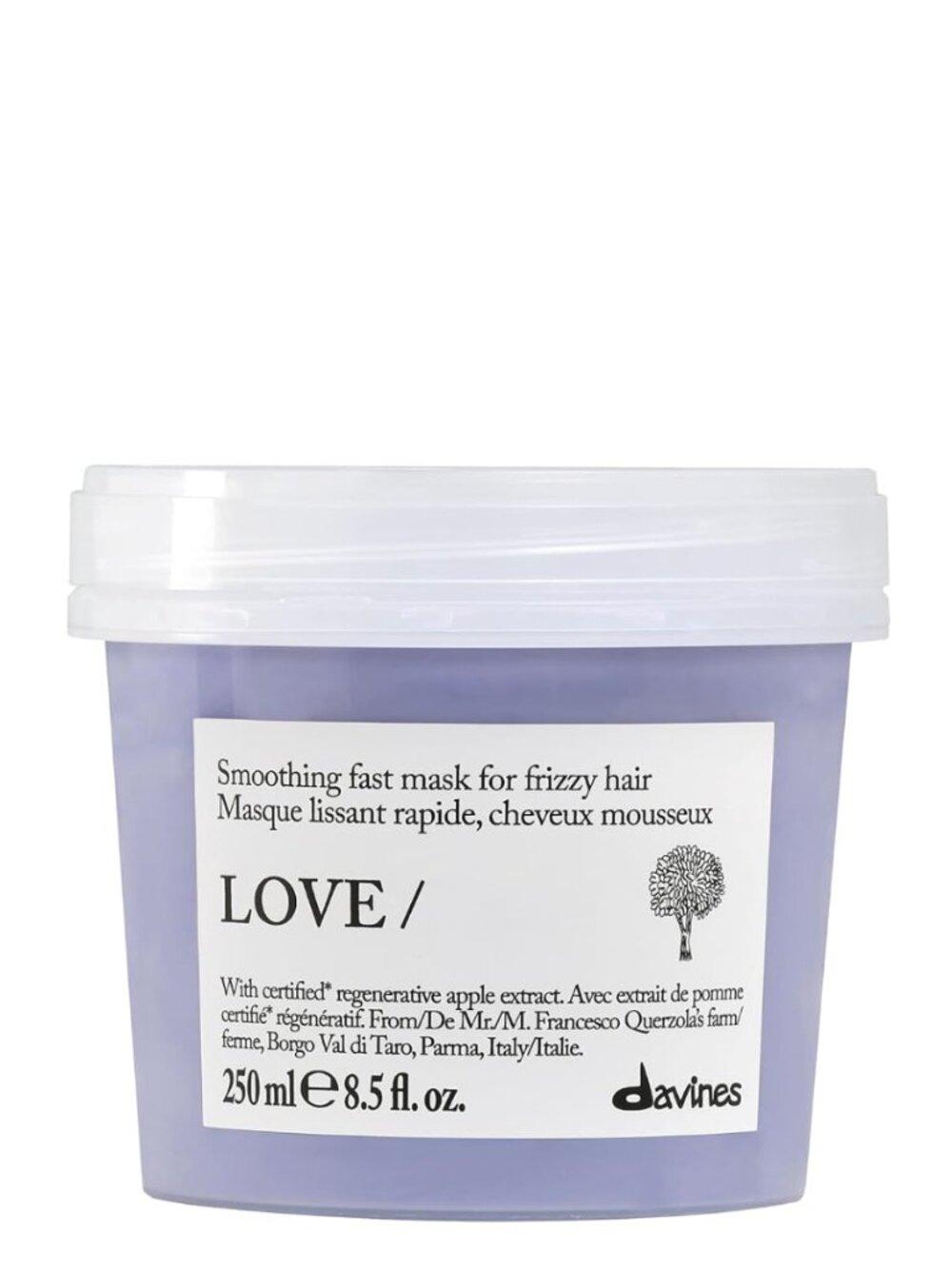 Davines LOVE Smoothing Instant Mask Taming Anti-Frizz Fast-Acting Wavy 8.5
